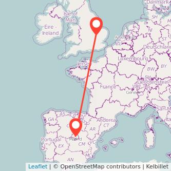 Madrid Huntingdon train map