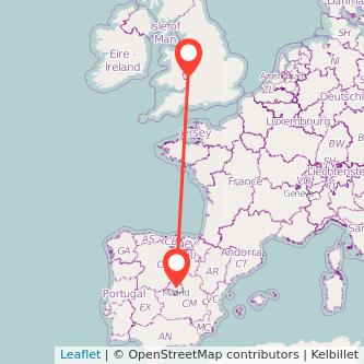 Madrid Hereford train map