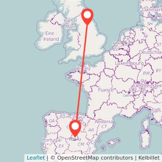 Madrid Harrogate bus map