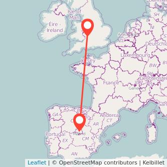 Madrid Gloucester train map