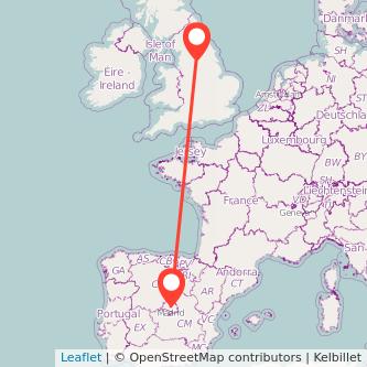 Madrid Dewsbury train map