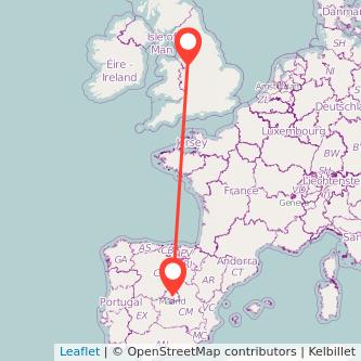 Madrid Crewe train map