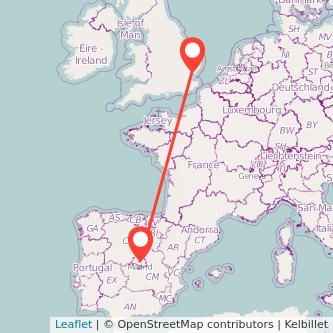 Madrid Colchester train map