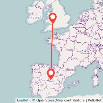 Madrid Cardiff train map