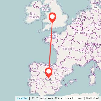 Madrid Bristol bus map