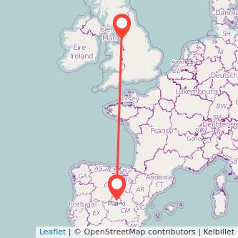 Madrid Blackpool train map