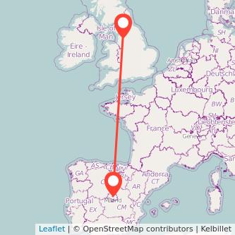 Madrid Blackburn train map