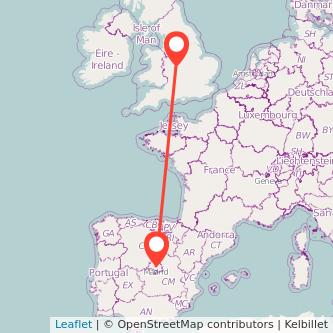 Madrid Birmingham train map