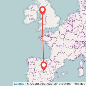 Madrid Bangor train map