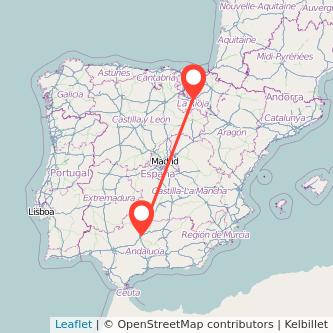 Mapa del viaje Logroño Córdoba en bus