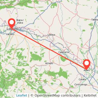 Mapa del viaje Logroño Alfaro en tren