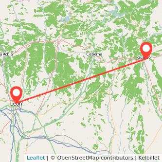 Mapa del viaje Guardo León en bus