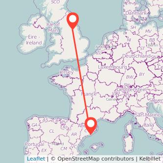 Barcelona York train map