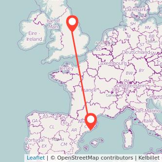 Barcelona Worksop train map