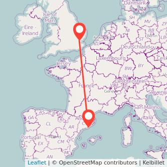 Barcelona Witham train map