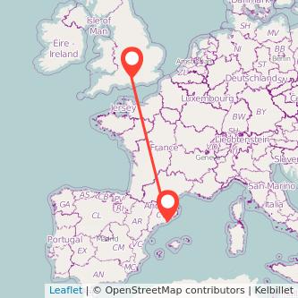 Barcelona Winchester train map