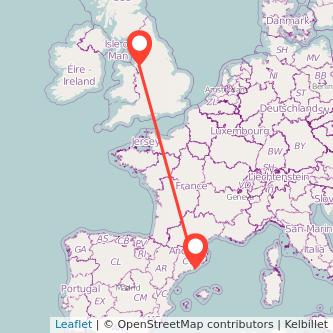 Barcelona Widnes train map