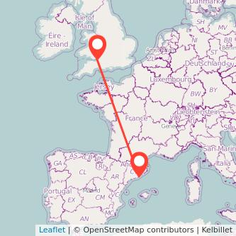 Barcelona Weston-super-Mare train map