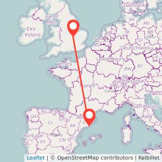 Barcelona Wellingborough train map