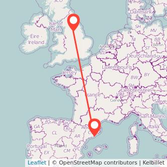 Barcelona Wakefield train map