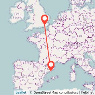 Barcelona Tonbridge train map