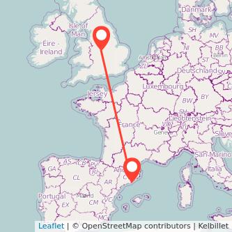 Barcelona Tamworth train map