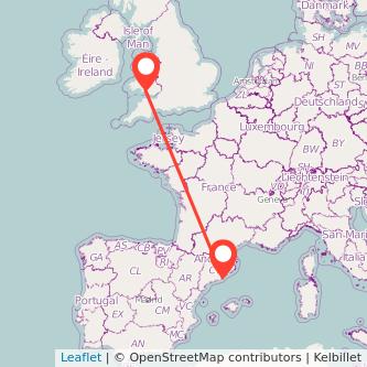 Barcelona Swansea train map