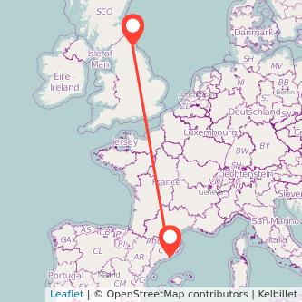 Barcelona Sunderland bus map