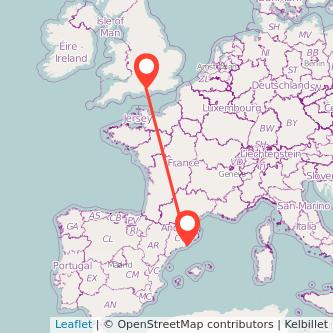 Barcelona Southampton bus map