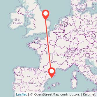 Barcelona Skegness train map