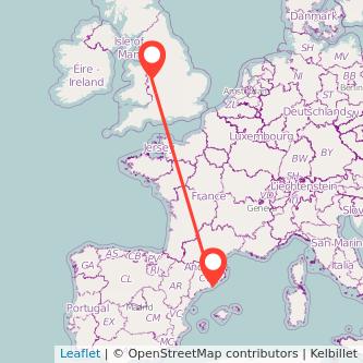 Barcelona Shrewsbury train map