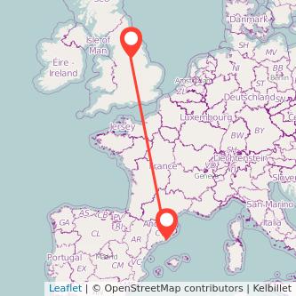 Barcelona Rotherham bus map