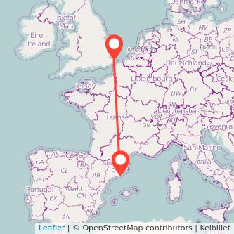 Barcelona Ramsgate train map