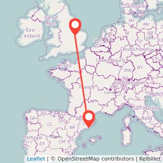 Barcelona Peterborough train map