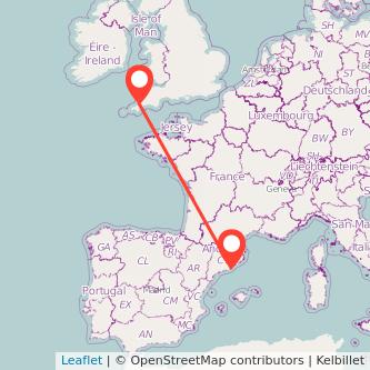 Barcelona Newquay train map