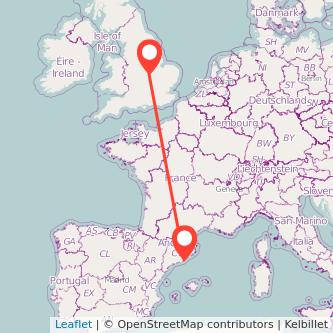 Barcelona Market Harborough train map