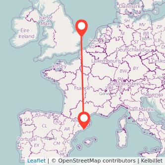 Barcelona Lowestoft bus map