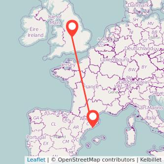 Barcelona Leamington train map