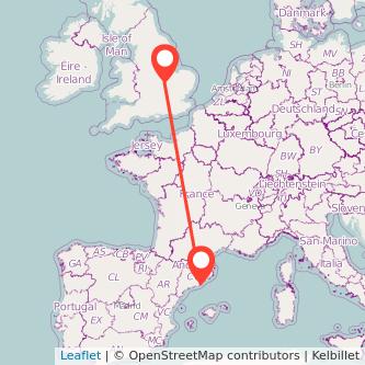 Barcelona Kettering train map