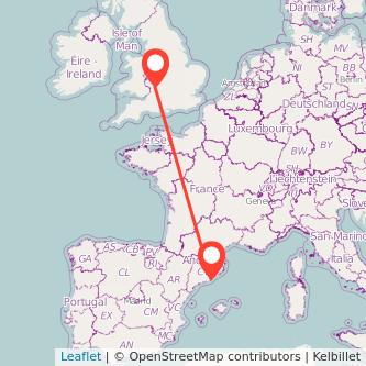 Barcelona Gloucester train map