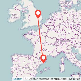 Barcelona Ely train map