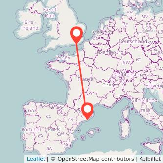 Barcelona Eastbourne train map