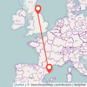 Barcelona Darlington train map