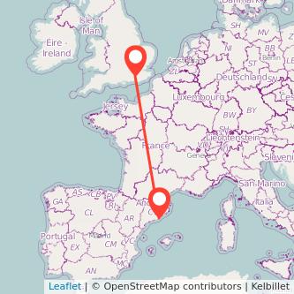 Barcelona Crawley train map