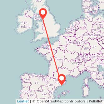 Barcelona Blackpool train map