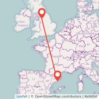 Barcelona Blackburn train map