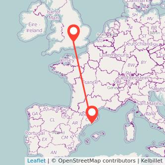 Barcelona Basingstoke train map