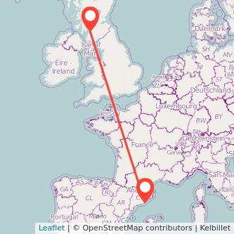 Barcelona Ayr train map