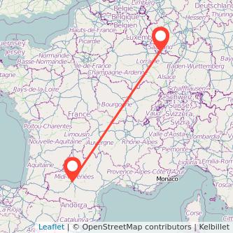 Toulouse Saarbrücken Mitfahrgelegenheit Karte