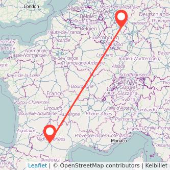 Toulouse Koblenz Mitfahrgelegenheit Karte